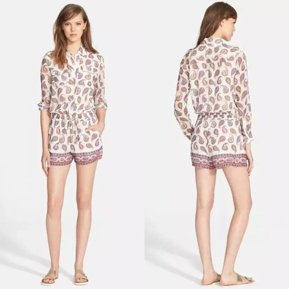 Tory Burch Brigitte Paisley Silk Romper Size Small - Picture 4 of 16